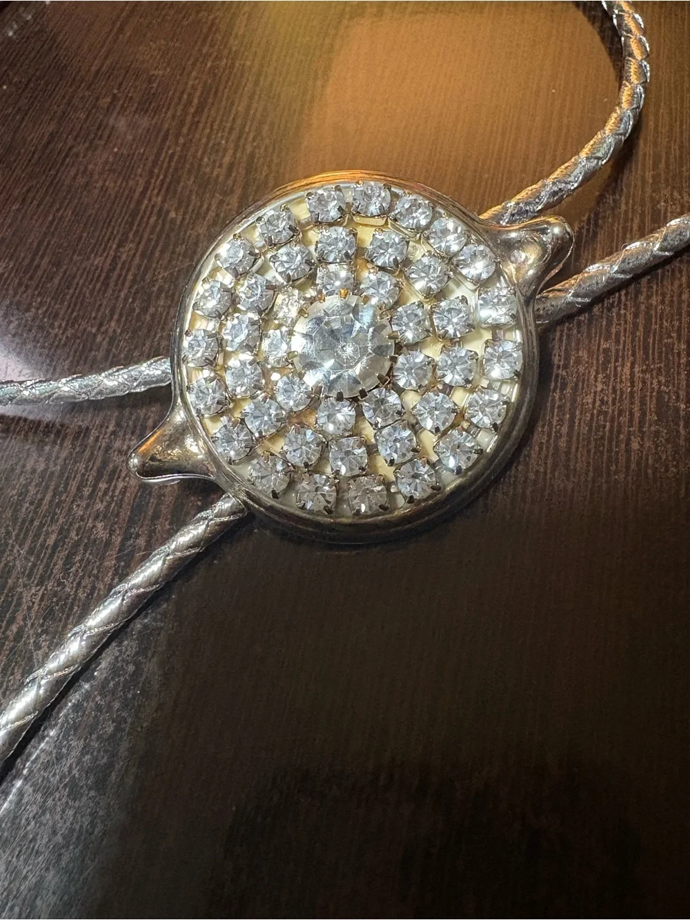 Silver Crystal Slider Necklace with Triangle Crystal interchangeable Studs